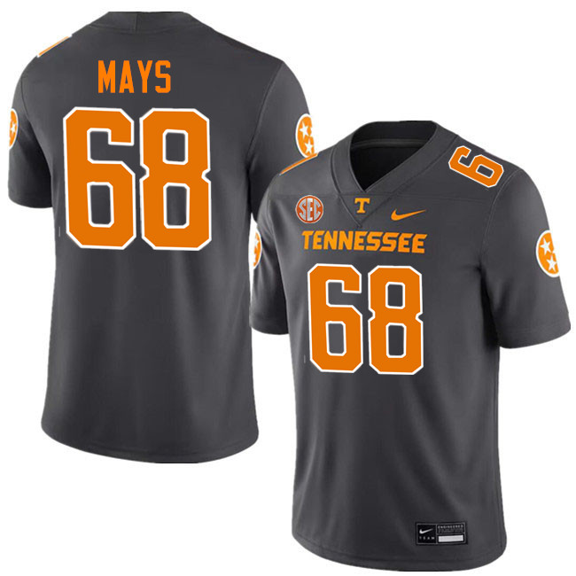 Cade Mays Tennessee Jersey,Tennessee Volunteers #68 Cade Mays College Jersey,Uniforms-Smoke Grey